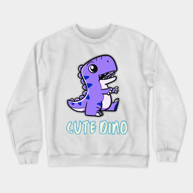 cute dino Crewneck Sweatshirt by bahullah_art